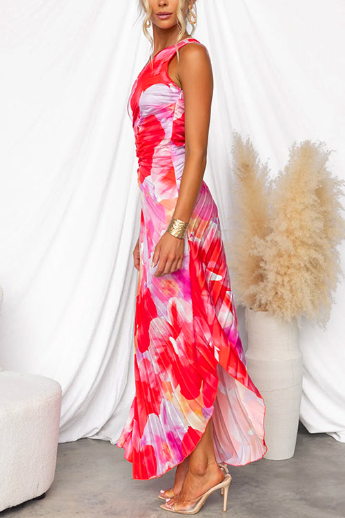 Yanira | Vestido plisado asimétrico