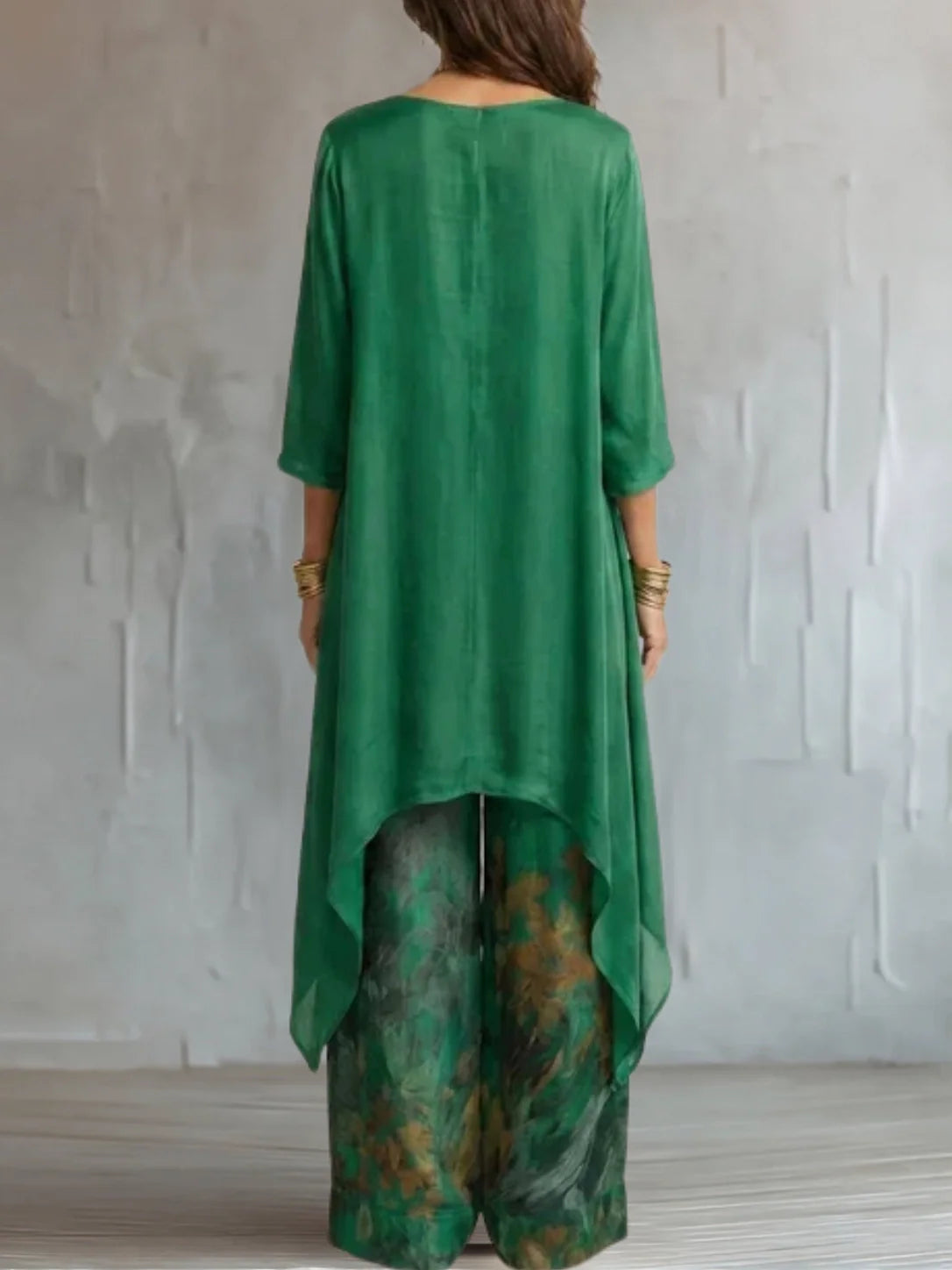 Lunaria | Vestido largo sofisticado con estampado botánico