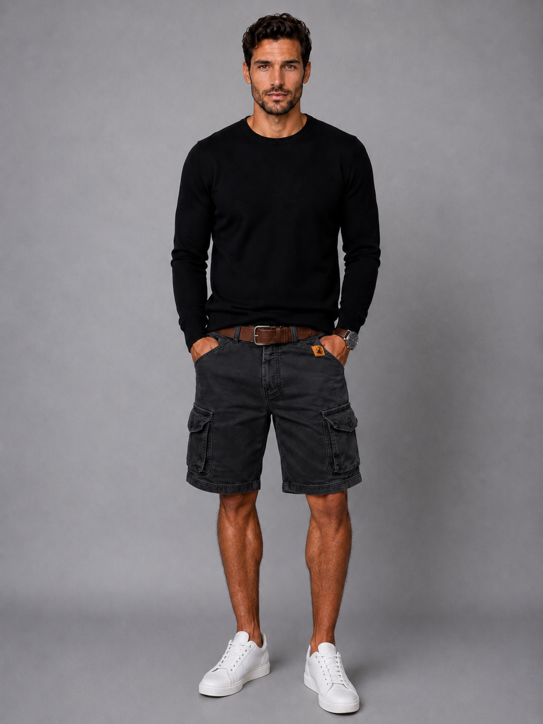 Luca | Pantalones cortos cargo retro con múltiples bolsillos