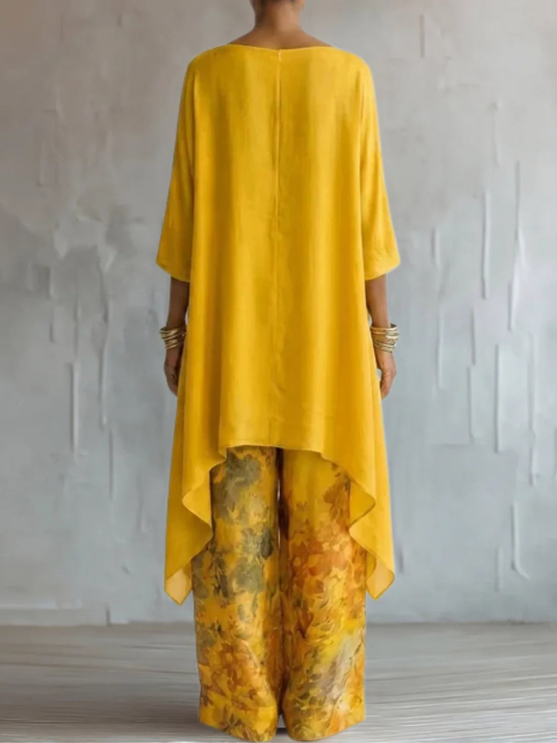 Lunaria | Vestido largo sofisticado con estampado botánico