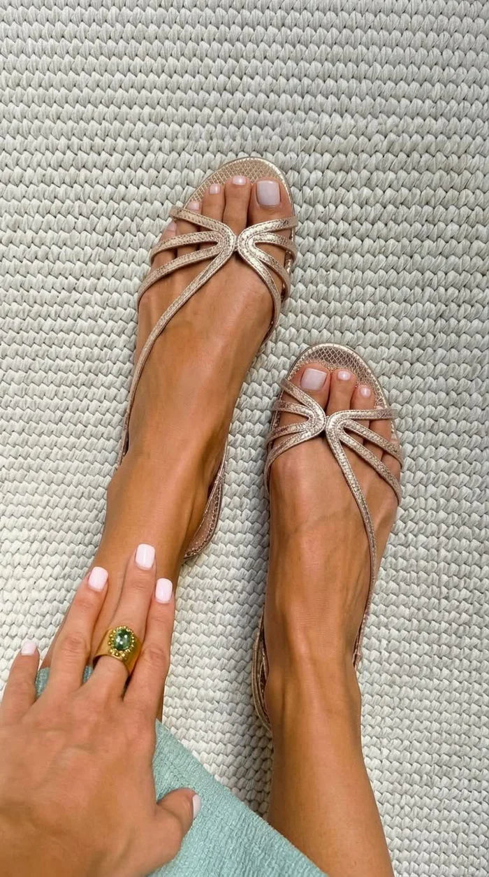 Vittoria | Sandalias doradas de lujo