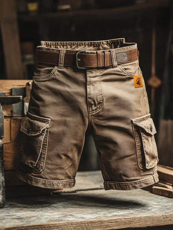 Luca | Pantalones cortos cargo retro con múltiples bolsillos