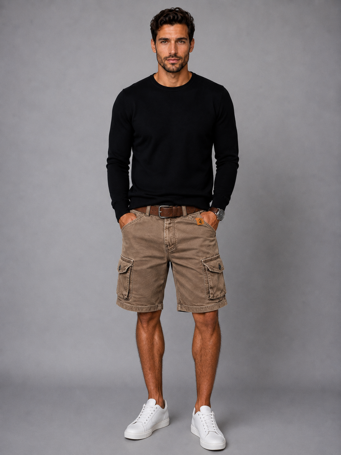 Luca | Pantalones cortos cargo retro con múltiples bolsillos