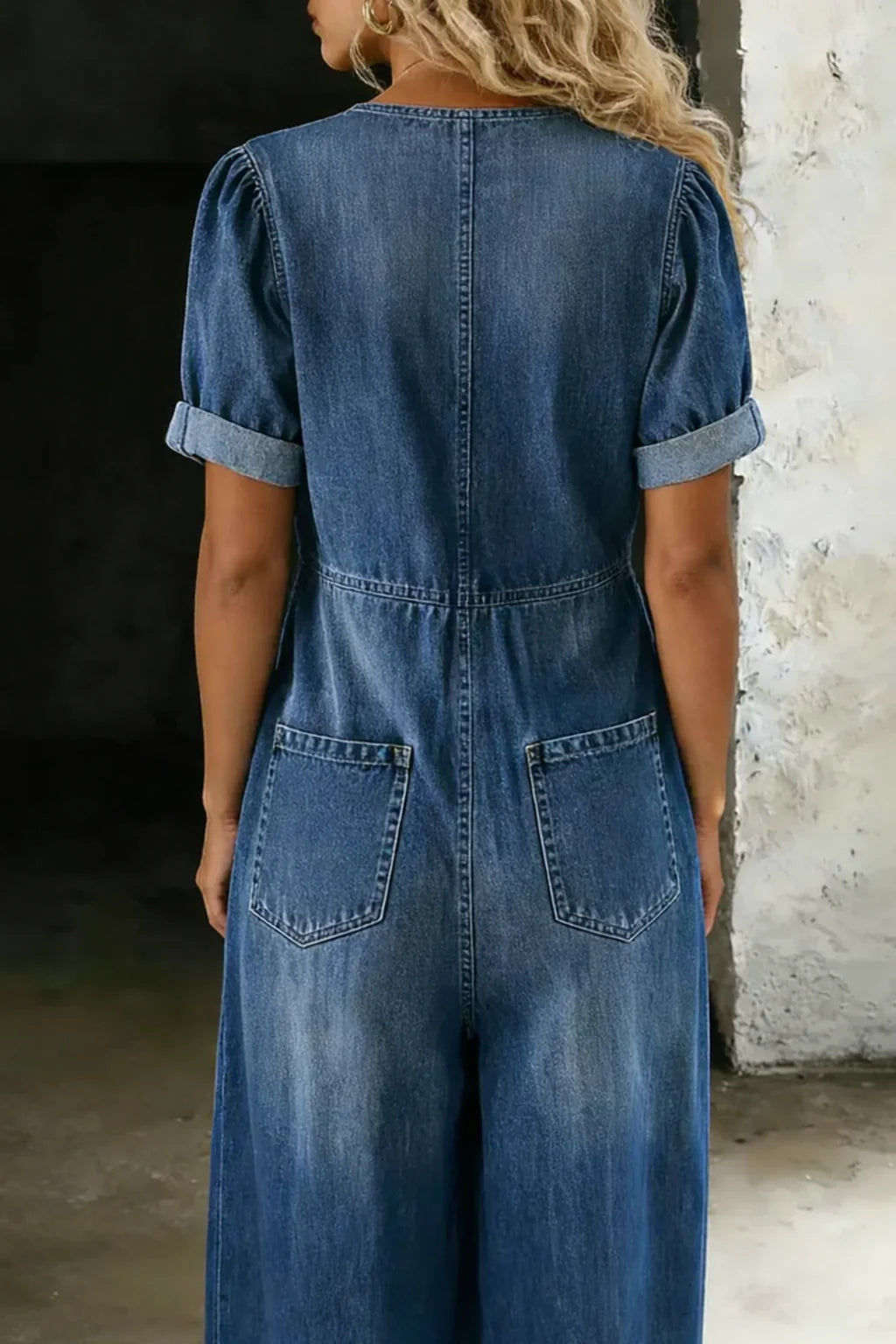 Victoria™ | Mono Denim Elegante de Pierna Ancha