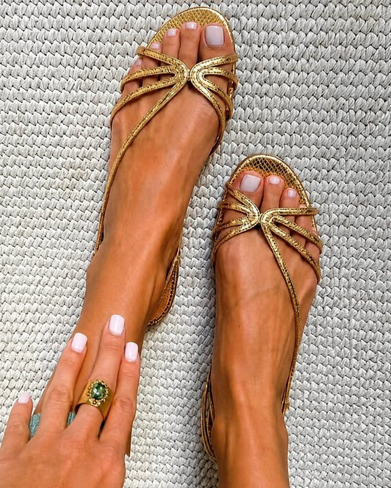 Vittoria | Sandalias doradas de lujo