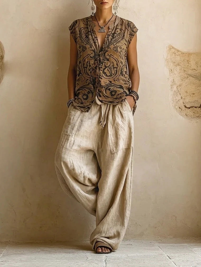Lunaria | Conjunto bohemio fluido en capas con estilo elegante y relajado